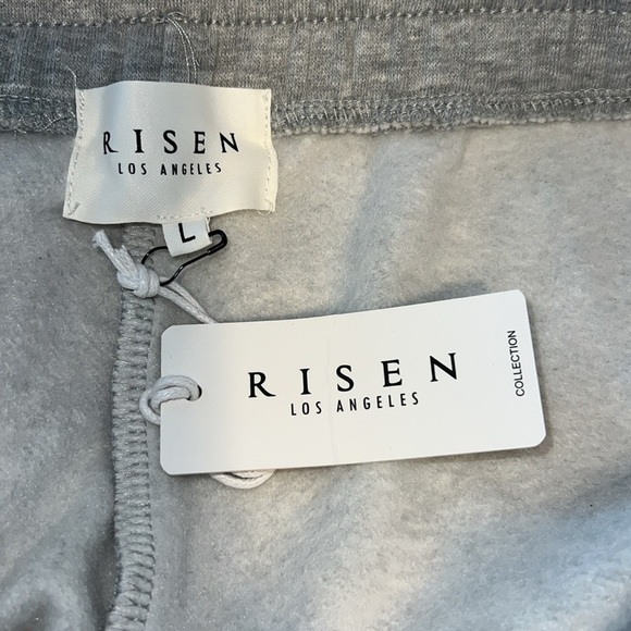 NWT Risen Jeans Los Angeles Gray Women’s Sweatpants Slit Raw ahem Slouchy AA12 - Picture 3 of 6